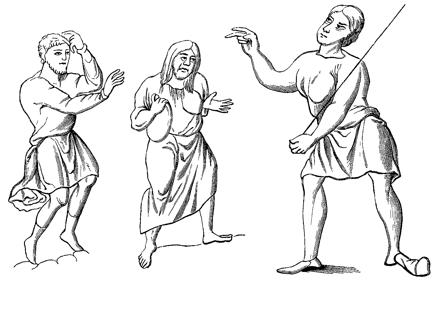 Costumes of Slaves or Serfs, from the Sixth to the Twelfth Centuries, collected by H. de Vielcastel, from original Documents in the great Libraries of Europe. Project Gutenberg text 10940).